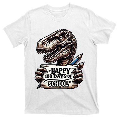 Happy 100 Days Of School Scary Funny Trex For Teachers T-Shirt