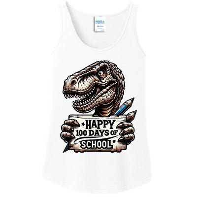 Happy 100 Days Of School Scary Funny Trex For Teachers Ladies Essential Tank