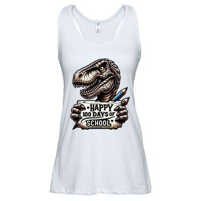 Happy 100 Days Of School Scary Funny Trex For Teachers Ladies Essential Flowy Tank