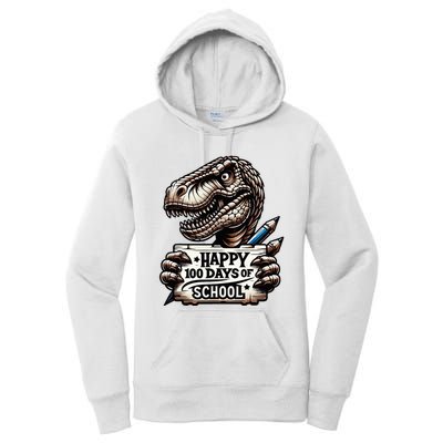 Happy 100 Days Of School Scary Funny Trex For Teachers Women's Pullover Hoodie