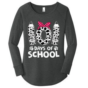 Happy 101 Days Of School Funny Student Teacher Women's Perfect Tri Tunic Long Sleeve Shirt