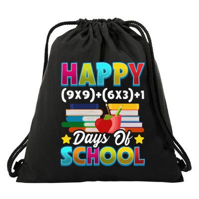 Happy 100 Days Of School Math Equation 100th Day Of School Drawstring Bag