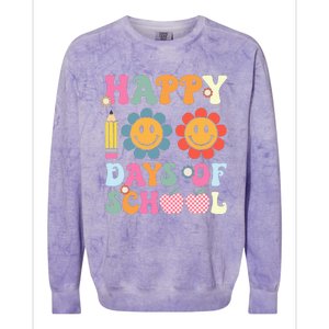 Happy 100th Day Of School Teacher Retro Groovy 100 Days Colorblast Crewneck Sweatshirt