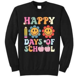 Happy 100th Day Of School Teacher Retro Groovy 100 Days Sweatshirt