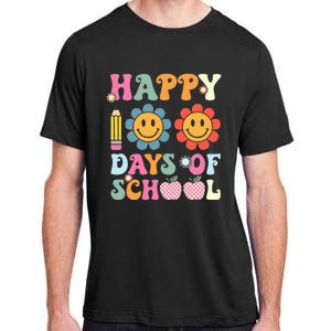 Happy 100th Day Of School Teacher Retro Groovy 100 Days Adult ChromaSoft Performance T-Shirt