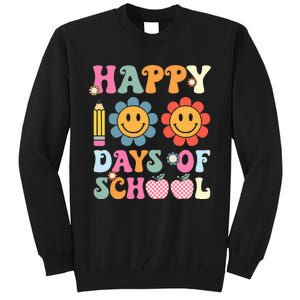 Happy 100th Day Of School Teacher Retro Groovy 100 Days Tall Sweatshirt