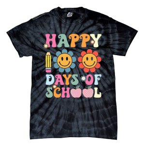 Happy 100th Day Of School Teacher Retro Groovy 100 Days Tie-Dye T-Shirt