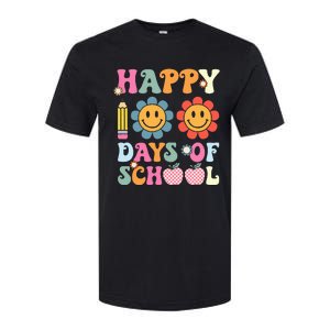 Happy 100th Day Of School Teacher Retro Groovy 100 Days Softstyle CVC T-Shirt