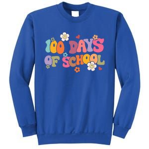 Happy 100 Days Of School 100 Days Smarter Brighter Groovy Gift Sweatshirt