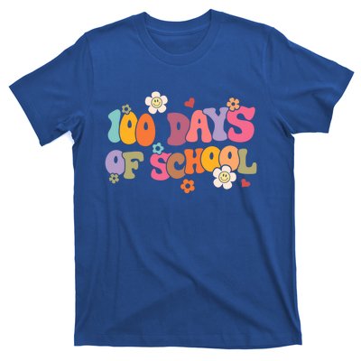 Happy 100 Days Of School 100 Days Smarter Brighter Groovy Gift T-Shirt