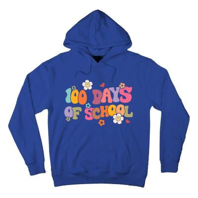 Happy 100 Days Of School 100 Days Smarter Brighter Groovy Gift Tall Hoodie