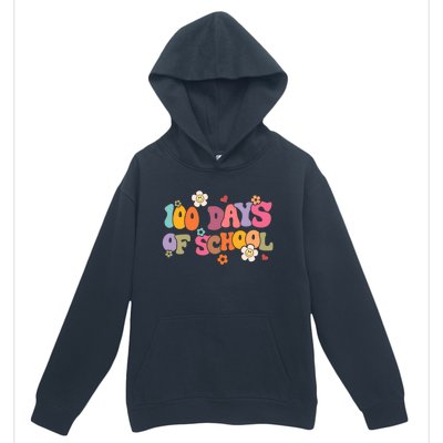 Happy 100 Days Of School 100 Days Smarter Brighter Groovy Gift Urban Pullover Hoodie