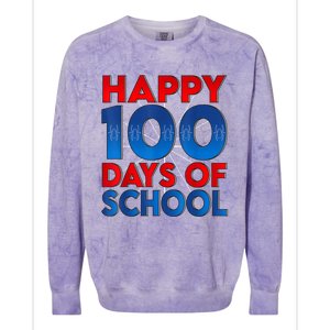 Happy 100 Days Of School Celebrating A Milestone Colorblast Crewneck Sweatshirt