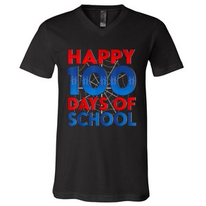 Happy 100 Days Of School Celebrating A Milestone V-Neck T-Shirt