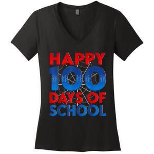 Happy 100 Days Of School Celebrating A Milestone Women's V-Neck T-Shirt