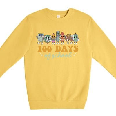 Happy 100 Days Of School 100 Days Smarter Pencil Gift Premium Crewneck Sweatshirt