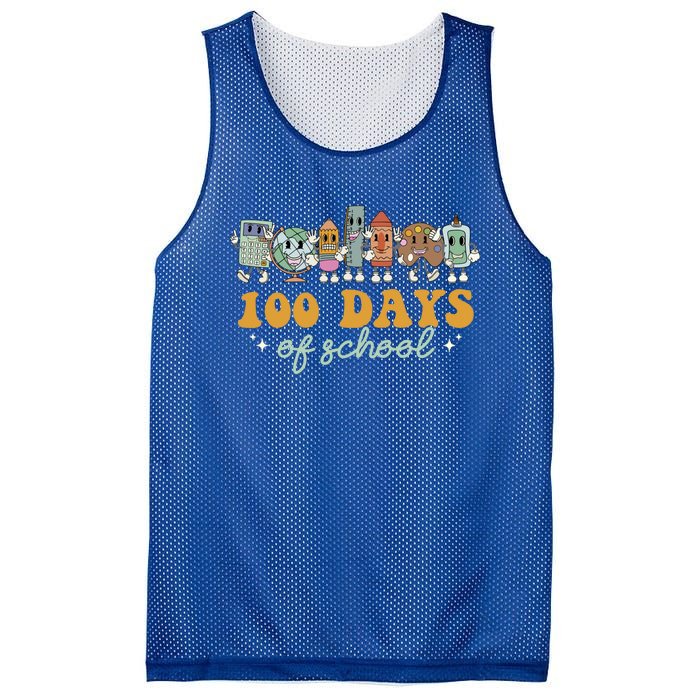 Happy 100 Days Of School 100 Days Smarter Pencil Gift Mesh Reversible Basketball Jersey Tank