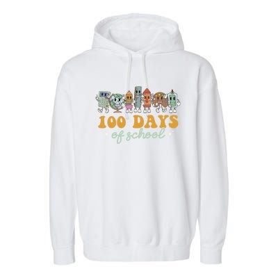 Happy 100 Days Of School 100 Days Smarter Pencil Gift Garment-Dyed Fleece Hoodie