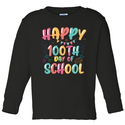 Happy 100th Day Of School 2024 Toddler Long Sleeve Shirt