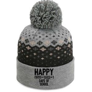 Happy 100 Days Of School 100th Day Of School Math Equation Gift The Baniff Cuffed Pom Beanie