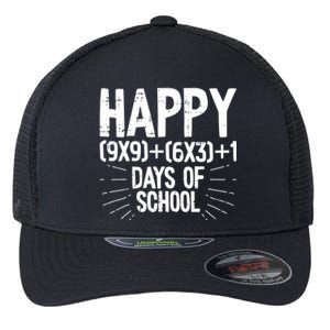 Happy 100 Days Of School 100th Day Of School Math Equation Gift Flexfit Unipanel Trucker Cap