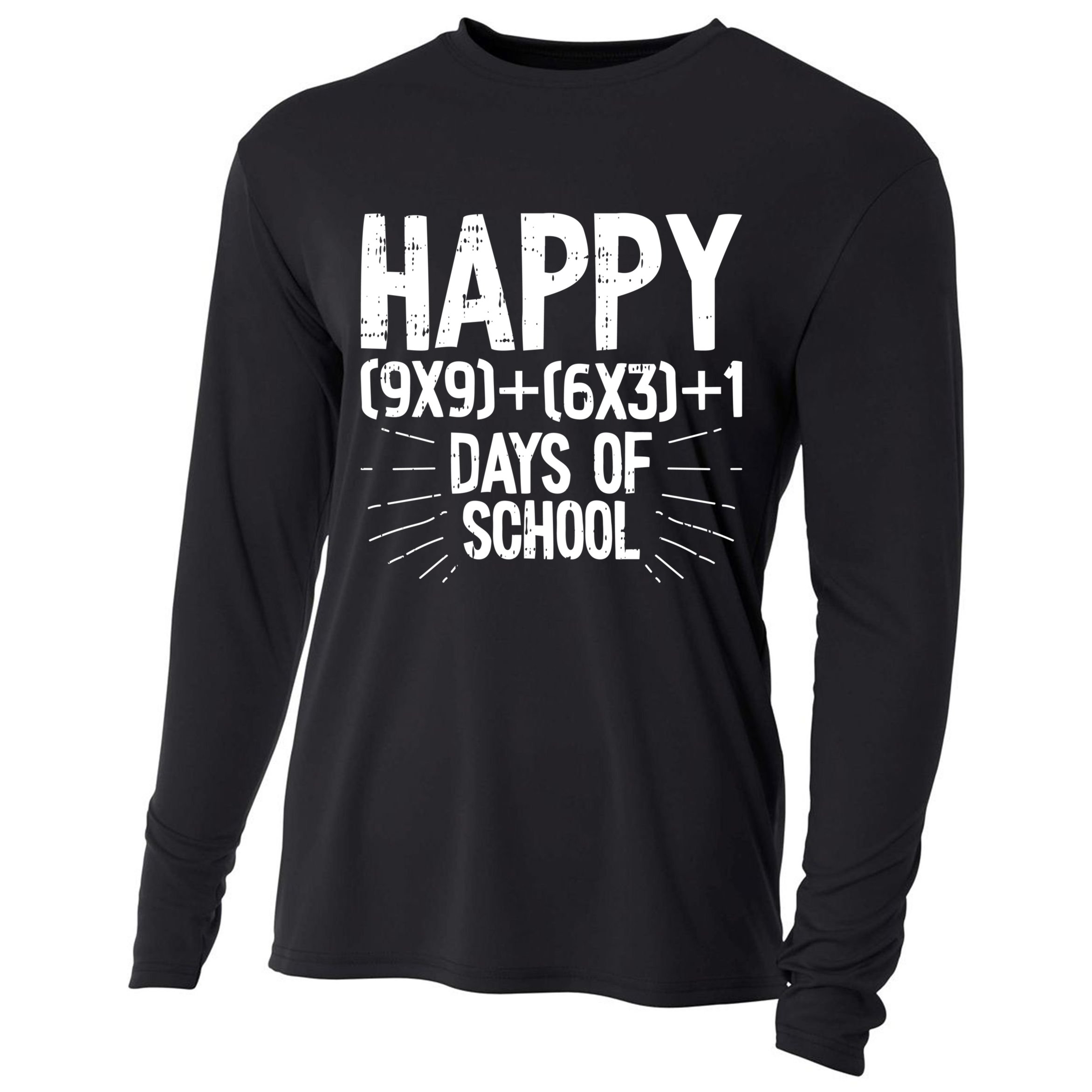 Happy 100 Days Of School 100th Day Of School Math Equation Gift Cooling Performance Long Sleeve Crew