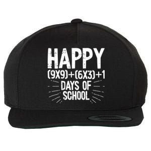 Happy 100 Days Of School 100th Day Of School Math Equation Gift Wool Snapback Cap