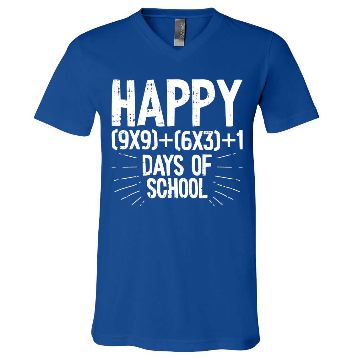 Happy 100 Days Of School 100th Day Of School Math Equation Gift V-Neck T-Shirt