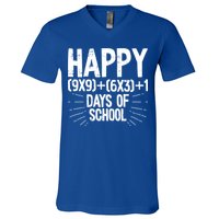 Happy 100 Days Of School 100th Day Of School Math Equation Gift V-Neck T-Shirt