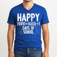 Happy 100 Days Of School 100th Day Of School Math Equation Gift V-Neck T-Shirt
