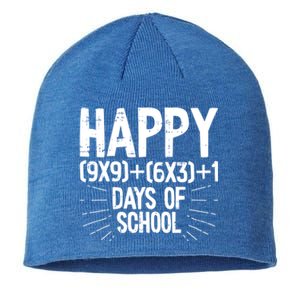 Happy 100 Days Of School 100th Day Of School Math Equation Gift Sustainable Beanie