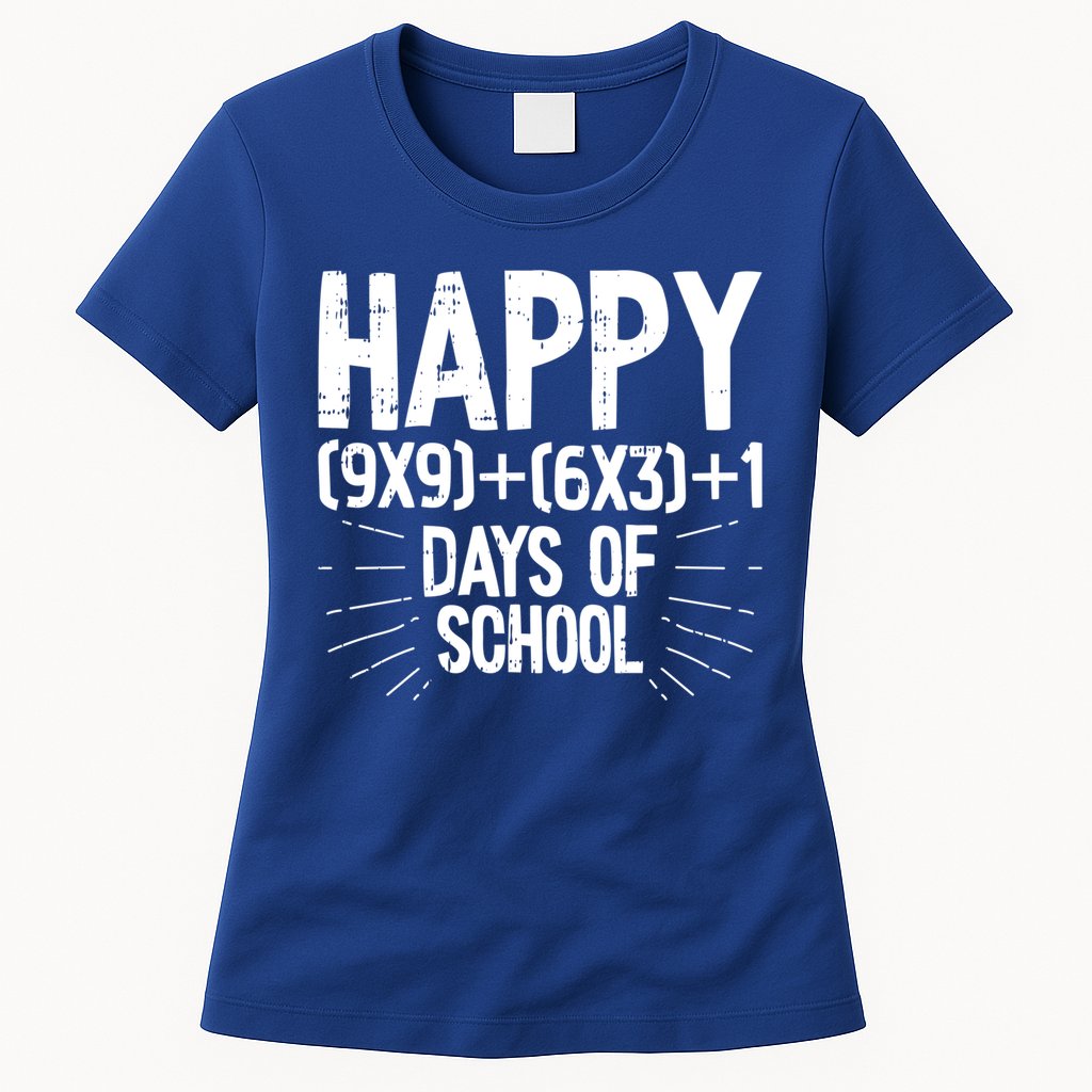 Happy 100 Days Of School 100th Day Of School Math Equation Gift Womens T-Shirt