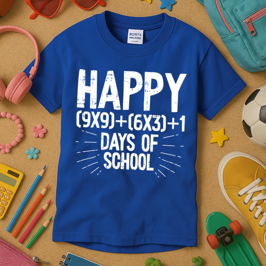 Happy 100 Days Of School 100th Day Of School Math Equation Gift Kids T-Shirt