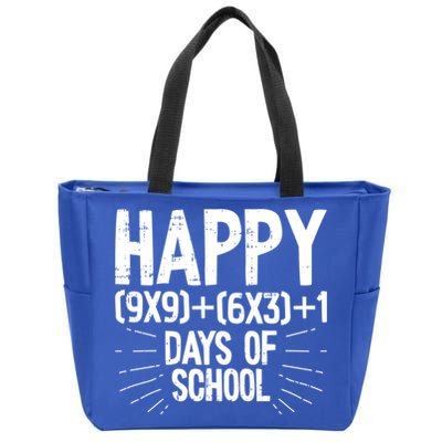 Happy 100 Days Of School 100th Day Of School Math Equation Gift Zip Tote Bag