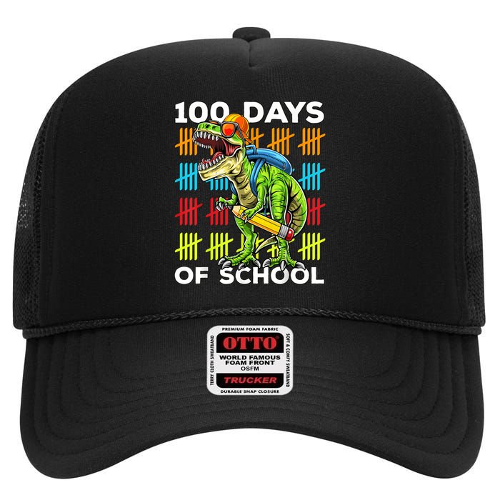 Happy 100th Day of School Teachers 100 Days High Crown Mesh Back Trucker Hat