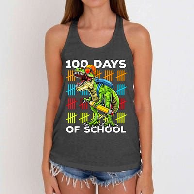 Happy 100th Day of School Teachers 100 Days Women's Knotted Racerback Tank