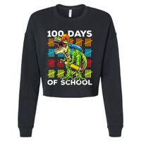 Happy 100th Day of School Teachers 100 Days Cropped Pullover Crew