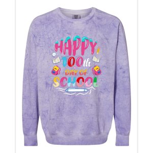 Happy 100th Day Of School 100 Days Of School Teacher Student Colorblast Crewneck Sweatshirt