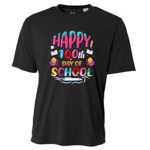 Happy 100th Day Of School 100 Days Of School Teacher Student Cooling Performance Crew T-Shirt