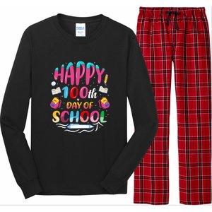 Happy 100th Day Of School 100 Days Of School Teacher Student Long Sleeve Pajama Set