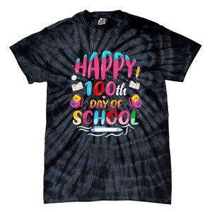 Happy 100th Day Of School 100 Days Of School Teacher Student Tie-Dye T-Shirt