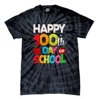 Happy 100th Day Of School 100 Days Of School Teacher Student Tie-Dye T-Shirt