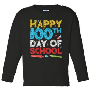 Happy 100th Day Of School  Toddler Long Sleeve Shirt