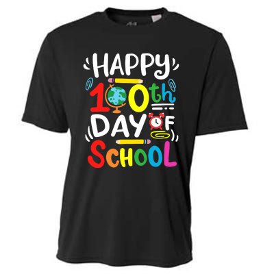 Happy 100th Day Of School 100 Days Of School Teacher Student Cooling Performance Crew T-Shirt