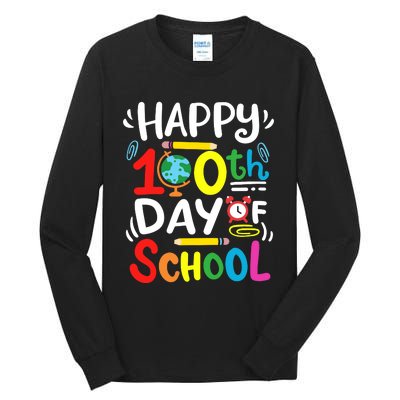 Happy 100th Day Of School 100 Days Of School Teacher Student Tall Long Sleeve T-Shirt