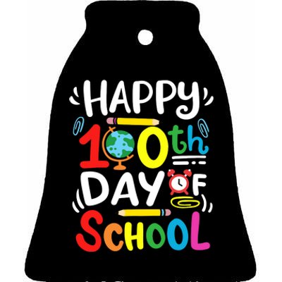 Happy 100th Day Of School 100 Days Of School Teacher Student Ceramic Bell Ornament