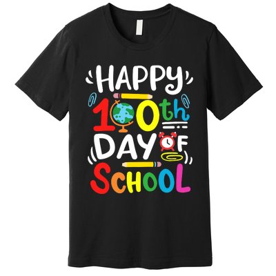 Happy 100th Day Of School 100 Days Of School Teacher Student Premium T-Shirt