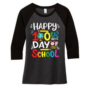 Happy 100th Day Of School 100 Days Of School Teacher Student Women's Tri-Blend 3/4-Sleeve Raglan Shirt