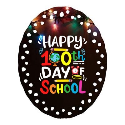 Happy 100th Day Of School 100 Days Of School Teacher Student Ceramic Oval Ornament