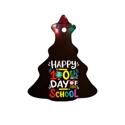 Happy 100th Day Of School 100 Days Of School Teacher Student Ceramic Tree Ornament